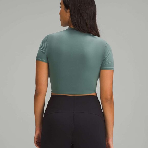 Lululemon Wundermost Ultra-Soft Nulu Crew Neck Cropped T-Shirt - Picture 2 of 11